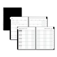 Blue Sky Teacher's Solid Black Weekly/Monthly Lesson Planner, 9 Classes, 11 x 8.5 Sheets, 12-Month (July to June), 2025 to 2026