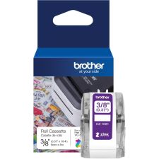 Brother Genuine CZ-1001 3/8" (0.37") 9mm wide x 16.4 ft. (5 m) long label roll featuring ZINK Zero Ink technology - CZ1001