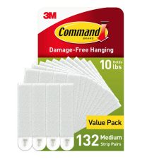 Command Medium Picture Hanging Strips, 132 White Adhesive Strip Pairs (264 Strips), Damage Free Hanging Picture Hangers, No Tools Wall Hanging Strips