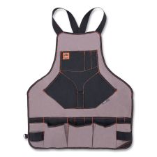 ergodyne Arsenal 5704 Canvas Tool Apron, 22 Compartments, 25.5 x 28, Canvas, Gray