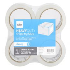 Heavy Duty Shipping Packing Tape, 1.89" x 70.8 Yd, Crystal Clear, Pack Of 4 Rolls
