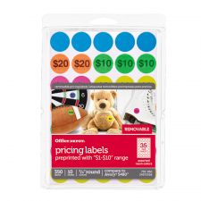 Preprinted Garage Sale Labels, OD98784, Round, 3/4", Assorted Neon Colors, Pack Of 350