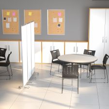 Raisley Mobile Magnetic Whiteboard Partition with Lockable Casters, 72"H x 24"W (3 sections included)