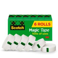 Scotch Magic Tape, Invisible, 6 Tape Rolls, 3/4 in x 800 in, Home Office Supplies and School Supplies for College and Classrooms