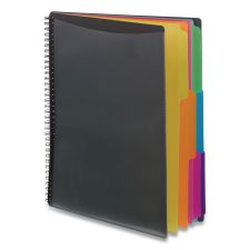 Smead Poly Project Organizer, 12 Letter-Size Sleeves, Gray with Bright Pockets