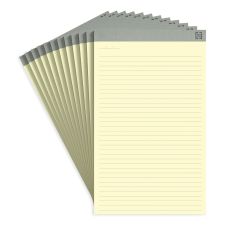 TRU RED Notepads, Wide/Legal Rule, (50) Canary-Yellow 8.5" x 14" Sheets, 12/Pack