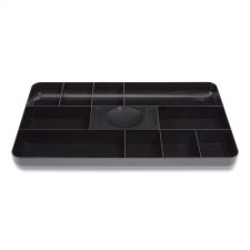 TRU RED Shallow Plastic Drawer Organizer, 13 Compartments, 9.11 x 14.11 x 1.24, Black
