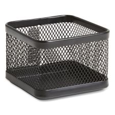 TRU RED Small Stackable Wire Mesh Accessory Holder, 3.46 x 3.46 x 2.75, Black