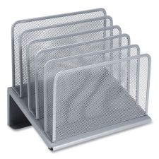 TRU RED Wire Mesh Incline Sorter, Open Design, 5 Sections, Letter-Size, 7.72 x 11.65 x 10.83, Silver