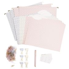 U Brands Delicate Details Filing Kit, Pastel/Gold, Set Of 145 Pieces