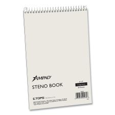 Ampad Steno Pads, Gregg Rule, White Cover, 60 Green-Tint 6 x 9 Sheets