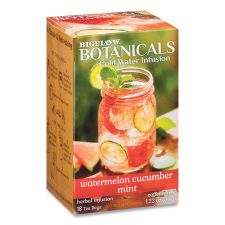 Bigelow Botanicals Watermelon Cucumber Mint Cold Water Herbal Infusion, 0.7 oz Tea Bag, 18/Box
