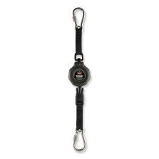 ergodyne Squids 3000 Retractable Tool Lanyard with Carabiner Anchor, 1 lb Working Capacity, 48" Long, Black