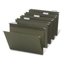 Hanging Folders, 1/5 Cut, Letter Size, 100% Recycled, Green, Pack of 50