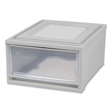 IRIS Stackable Storage Drawer, 7.75 gal, 15.75" x 19.62" x 9", Gray/Translucent Frost
