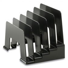 Officemate Recycled Incline Mail Sorter, 5 Sections, Envelopes, 8 x 5.5 x 6, Black