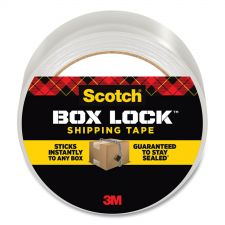 Scotch Box Lock Shipping Packaging Tape, 3" Core, 1.88" x 54.6 yds, Clear