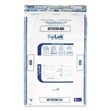 TripLOK Deposit Bag, Plastic, 12 x 16, Clear, 100/Pack