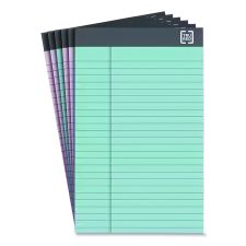 TRU RED Notepads, Narrow Rule, 50 Assorted Pastel-Color 5 x 8 Sheets, 6/Pack