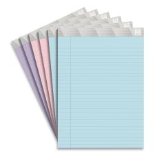 TRU RED Notepads, Wide/Legal Rule, 50 Assorted Pastel-Color 8.5 x 11.75 Sheets, 6/Pack