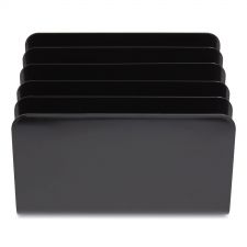 TRU RED Plastic Incline Mail Sorter, 5 Sections, #6 1/4 to #16 Envelopes, 6.26 x 9.49 x 6.5, Black