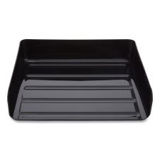 TRU RED Side-Load Stackable Plastic Document Tray, 1 Section, Letter-Size, 12.63 x 9.72 x 3.01, Black, 2/Pack