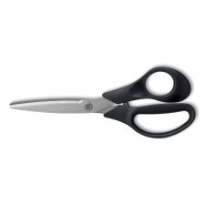 TRU RED Stainless Steel Scissors, 8" Long, 3.58" Cut Length, Straight Black Handle