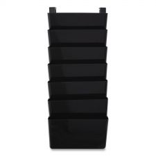 TRU RED Unbreakable Plastic Wall File, 7 Sections, Letter Size, 13" x 3.81" x 30.78", Black