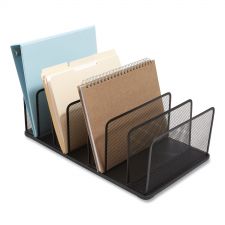 TRU RED Wire Mesh Vertical Document Sorter, 7 Sections, Letter-Size, 11.65 x 20 x 6.61, Matte Black