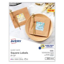 Avery Printable Square Labels, 2" x 2" , White, 120 Labels (22565)