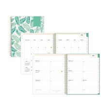 Blue Sky Day Designer Academic Year Weekly/Monthly Frosted Planner, Palms Artwork, 11 x 8.5, 12-Month (July to June): 2025 to 2026