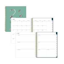 Blue Sky Greta Academic Year Weekly/Monthly Planner, Floral Artwork, 11.5 x 8, Green Cover, 12-Month (July-June): 2025 to 2026