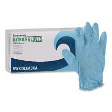 Boardwalk Disposable Examination Nitrile Gloves, Powder-Free, Medium, 5 mil Thick, 9.5" Long, Blue, 100/Box