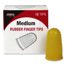 COSCO Fingertip Pads, Size 11.5, Medium, Amber, 12/Pack