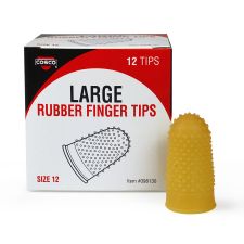 Cosco Rubber Finger Tip Pads, Size Large), 12/Pack