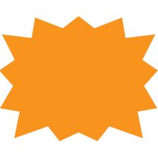 Cosco Sign Kit, Burst Sign with Stake, Orange Plastic Corrugate, 15" x 19"