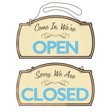 Cosco Two-Sided Open/Closed Boutique Sign with Hanging Hardware, 12 x 7 inches