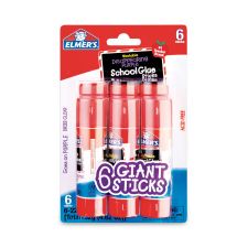 Elmer's School Glue Stick, 0.77 oz, Applies Purple, Dries Clear, 6/Pack