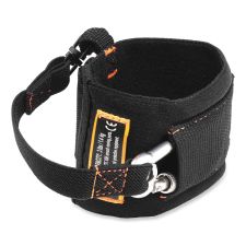 ergodyne Squids 3114 Pull-On Wrist Lanyard with Stainless Steel Carabiner, 3lb Max Working Capacity, 7.5" Long, Black