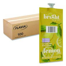 FLAVIA The Bright Tea Co. Lemon Herbal Tea Freshpack, 100/Carton