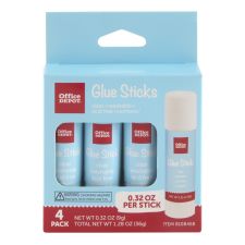 Glue Sticks, 0.32 Oz, Clear, Pack Of 4 Glue Sticks