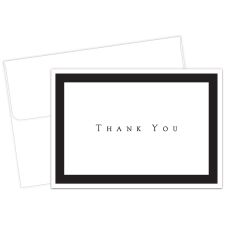 Great Papers! Note Card and White Envelopes, Thank You, Tuxedo Black, 4.875" x 3.375"(folded), 50 count