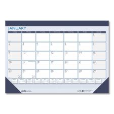 House of Doolittle Recycled Contempo Desk Pad Calendar, 18.5 x 13, White/Blue Sheets, Blue Binding, Blue Corners, 12-Month (Jan to Dec): 2026