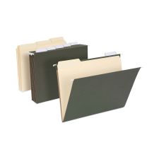 Pendaflex Hanging File Folder Combo Kit, Letter Size, (25) 1/5-Cut Standard Green Hanging Folders, (50) 1/3-Cut Manila File Folders