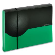 Pendaflex Seven-Pocket Poly Expanding File, 1" Expansion, 7 Sections, Elastic Cord Closure, 1/6-Cut Tabs, Letter Size, Green