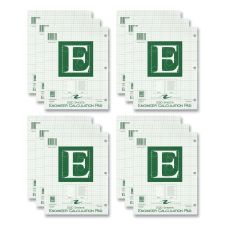 Roaring Spring Engineer Pad, (0.5" Margins), Quad Rule (5 sq/in, 1 sq/in), 200 Light Green 8.5 x 11 Sheets/Pad, 12/Carton