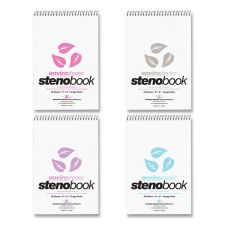 Roaring Spring EnviroShades Steno Pad, Gregg Rule, White Cover, 80 Assorted Color 6 x 9 Sheets, 24 Pads/Carton