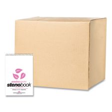 Roaring Spring EnviroShades Steno Pad, Gregg Rule, White Cover, 80 Pink 6 x 9 Sheets, 24 Pads/Carton