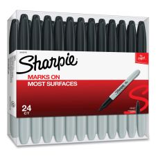 Sharpie Fine Tip Permanent Marker, Fine Bullet Tip, Black, 24/Pack