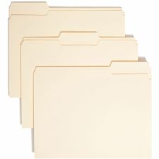Smead Top Tab File Folders, Letter Size, 8 1/2" x 11", 1/3 Tab Cut, Assorted Tab Position, 3/4" Expansion, Manila, Carton Of 500 Folders